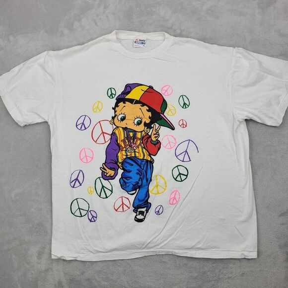 Betty Boop Shirt Mens XL Vintage Single Stitch Peace Baggy Hipster‎ Super T 80s